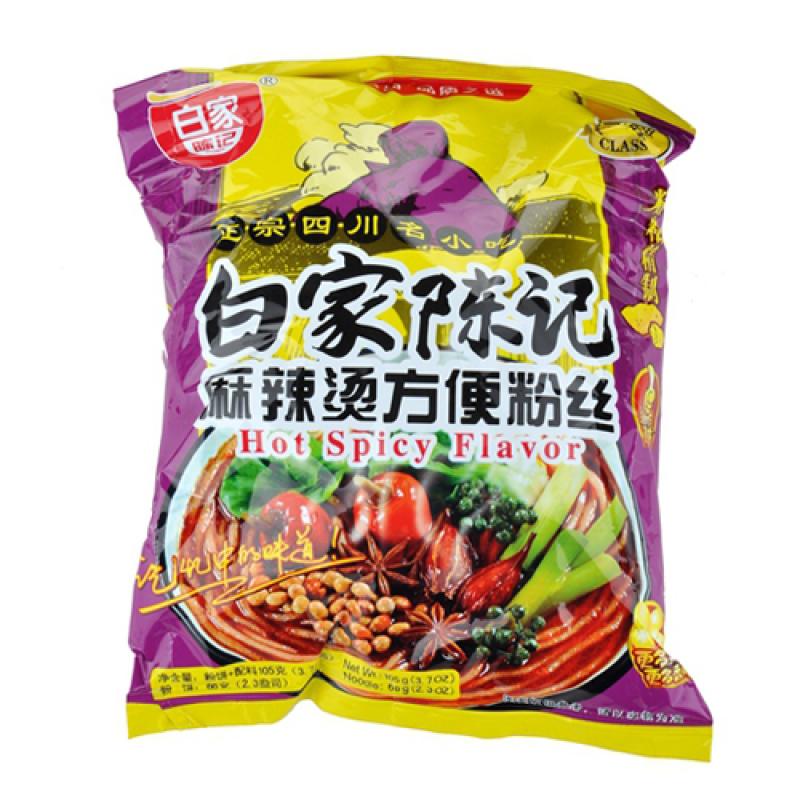 白家 白家陈记 麻辣烫粉丝 方便粉丝 麻辣烫味 105g/Instant Süßkartoffelnudeln 105g