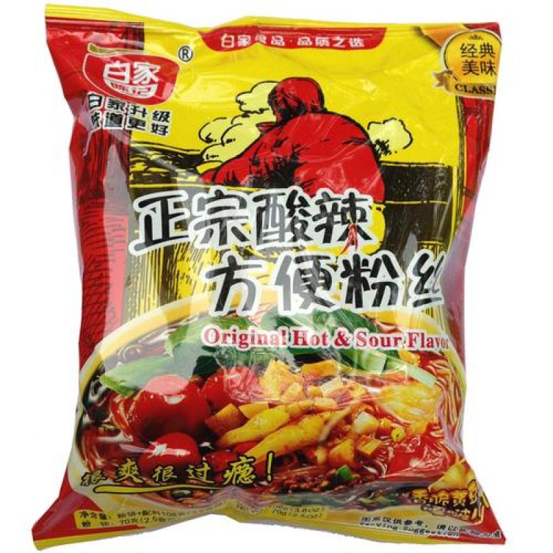 白家 白家陈记 方便粉丝 正宗酸辣味 酸辣粉105g/Instant Süßkartoffelnudeln 105g