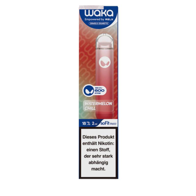 悦刻 RELX WAKA soReal-Watermelon Chill-18mg/ml/Wassermelone Minze	西瓜薄荷-即拆即用一次性装