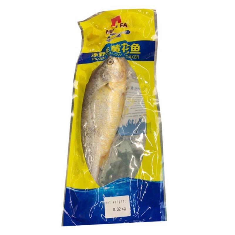 生鲜 冷冻 3条装 野生黄花鱼一条约（300g）约100G装\Gelbfisch (roh)300-400g/Stk,20%glasiert