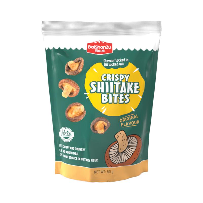 百山祖 原味香菇脆50g/BAI SHAN ZU CRISPY SHIITAKE BITES ORIGINAL FLAVOUR