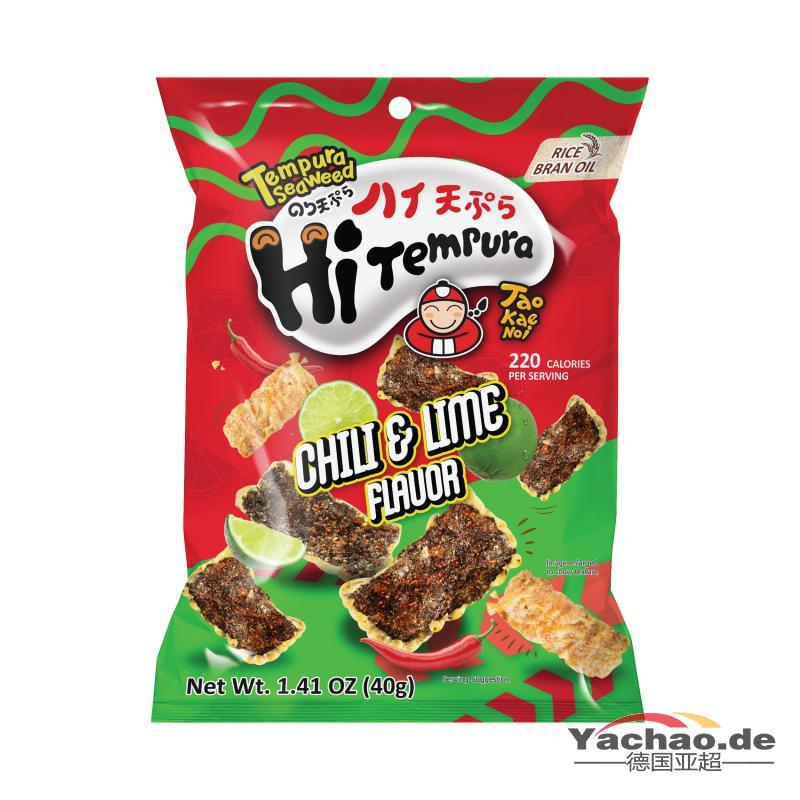 小老板 天妇罗紫菜 辣椒青柠味40g/TAOKAENOI TEMPURA SEAWEED CHILI & LIME