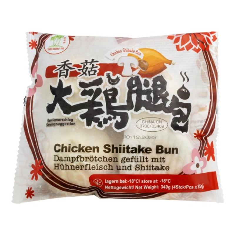 生鲜 冷冻 椰树牌 香菇大鸡腿包340g/TCT Dampfbrötchen m.Hühnerfl.+ Shiitake