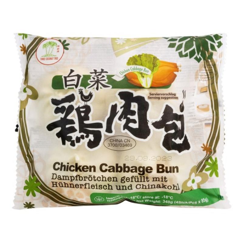 生鲜 冷冻 椰树牌 白菜鸡肉包340g/TCT Dampfbrötchen m Hühnerfl.+Chinakohl 