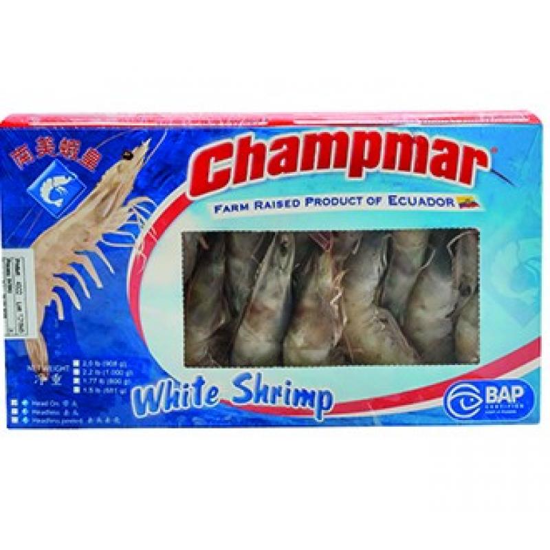 生鲜 冷冻 南美白对虾 有头有壳40/50 1kg、EC Vannamei 40/50 ganz semi-IQF