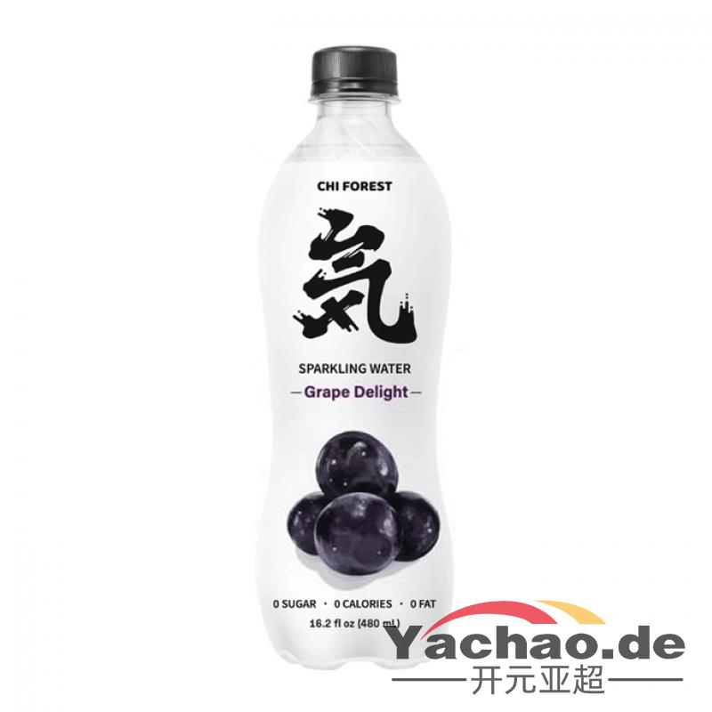 元气森林 0糖0脂 气泡水 夏黑葡萄 480ml/Sodawasser Traubengeschmack CHI FOREST