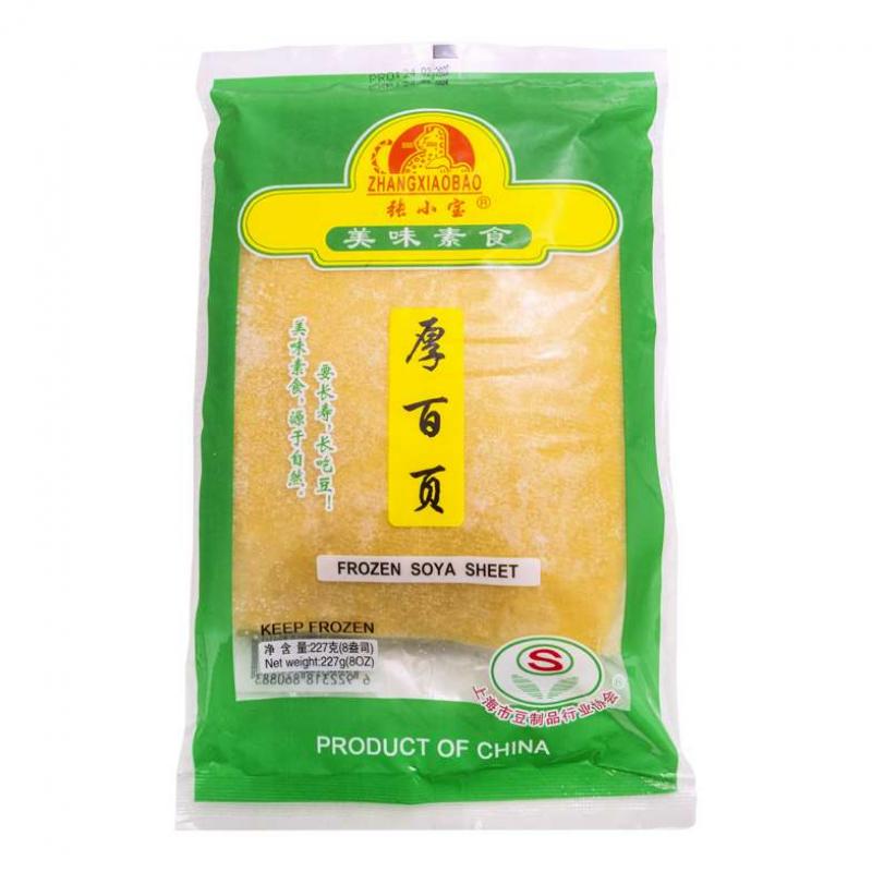 生鲜 冷冻 张小宝 火锅 厚百页227G /Blaetter, aus Soja geformt, tiefgefroren 