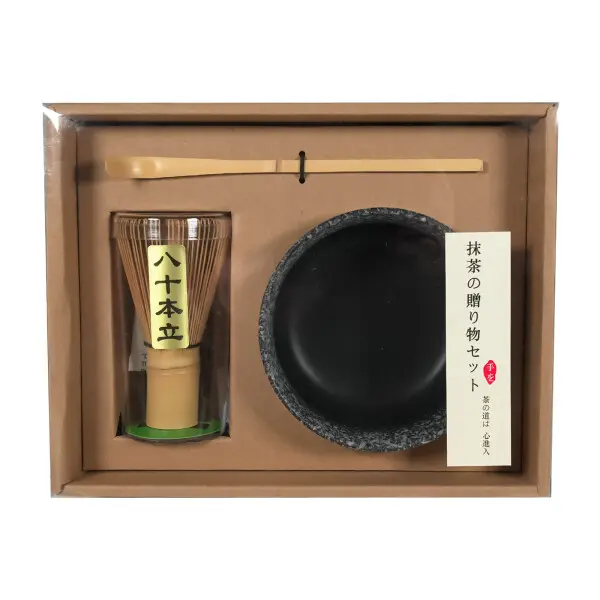 【München】抹茶刷套装 JADE TEMPL Matcha Tee Set Porzellanschale, Bambusbesen und Bambuslöffel