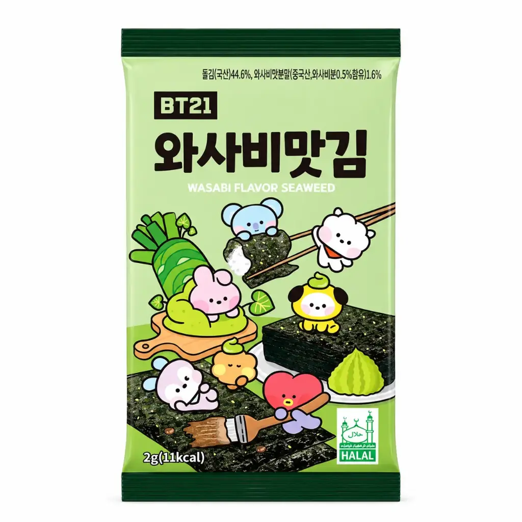 【München】BT21联名款海苔 橄榄油味 BT21 Nori-Algen Olivenölgeschmack 2g
