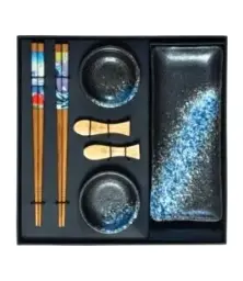 【München】Jade Temple 寿司套装 Sushi-Set aus Keramik mit Dippschale und Essstäbchen